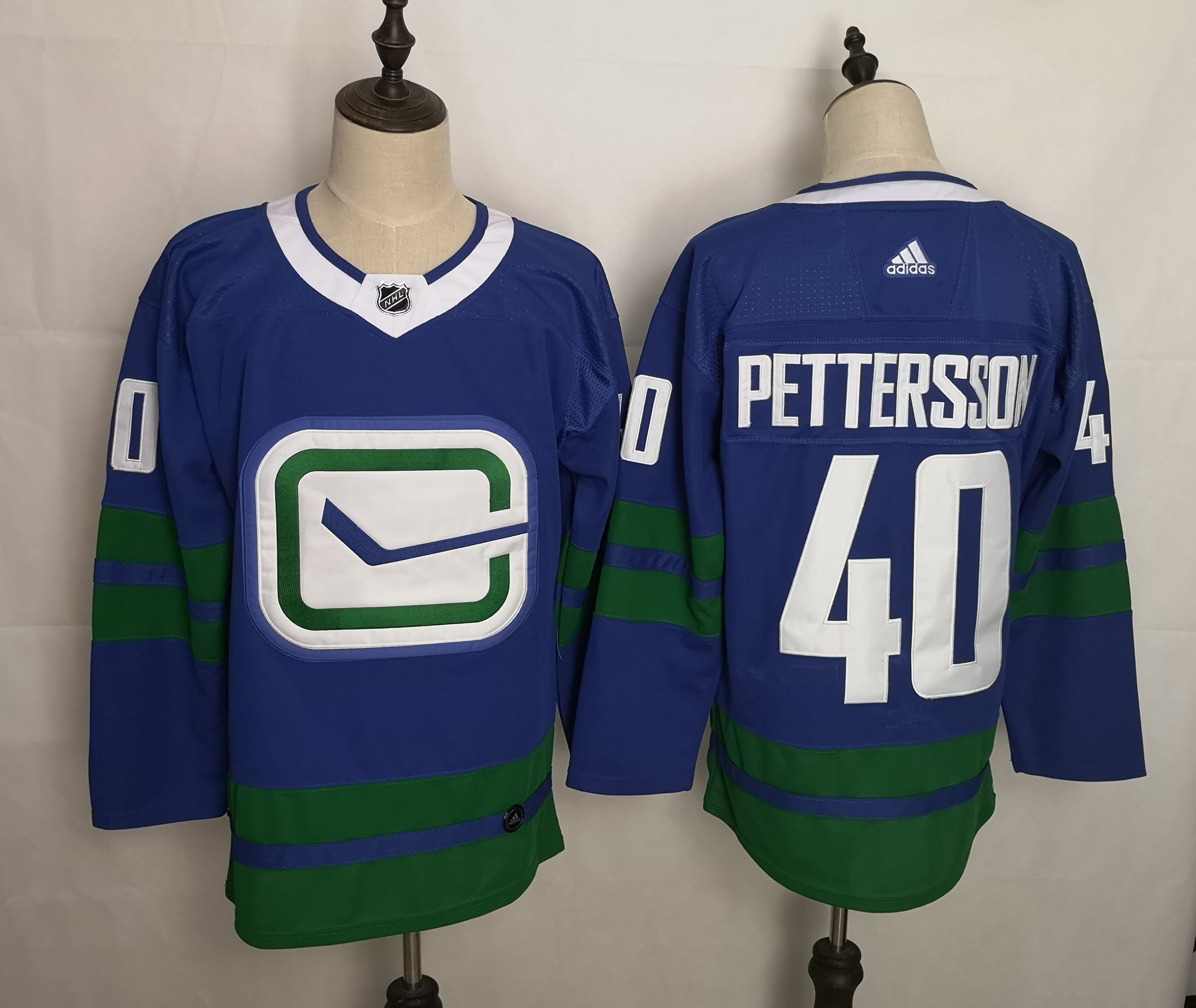 Men Vancouver Canucks #40 Pettersson Blue Home Authentic Stitched Adidas NHL Jersey->green bay packers->NFL Jersey